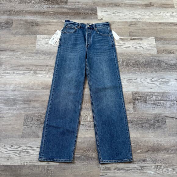 Aritzia Denim - NWT Denim Forum Arlo High Rise Straight Jeans Blue 27 Y2K 90s